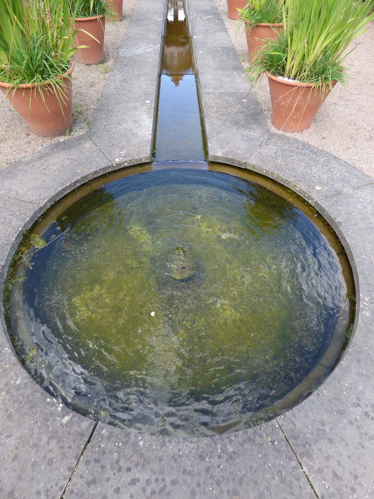 Landscaped front garden water feature