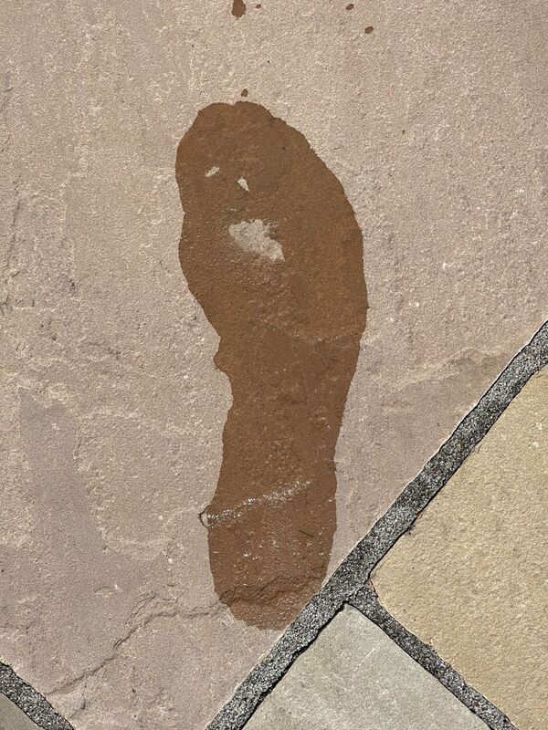 Footprint on paving