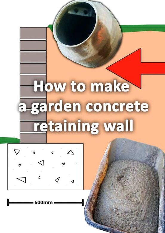 How to make a garden concrete retaining wall