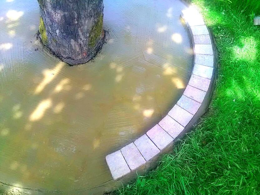 laying curved block paving