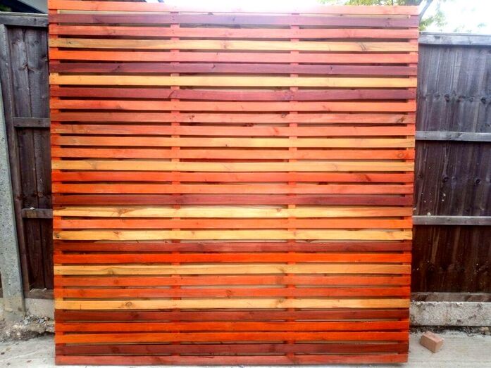 hardwood slatted fence panel