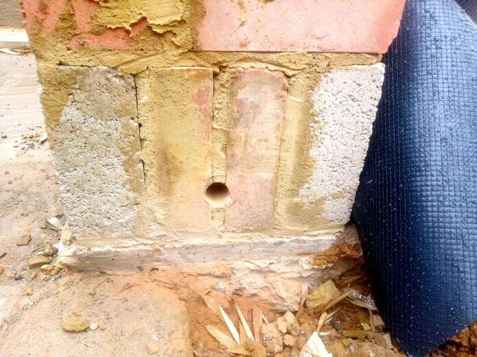 drainage holes in concrete wall