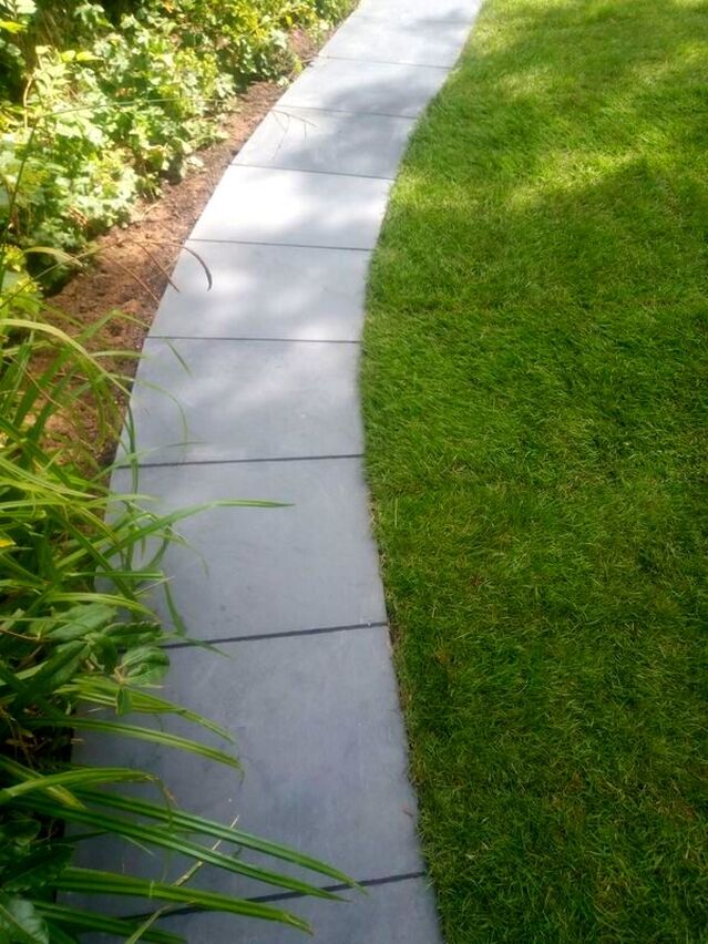 Curved path with square paving