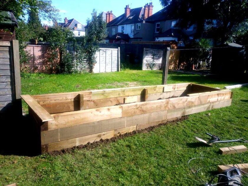 raised bed on a slope