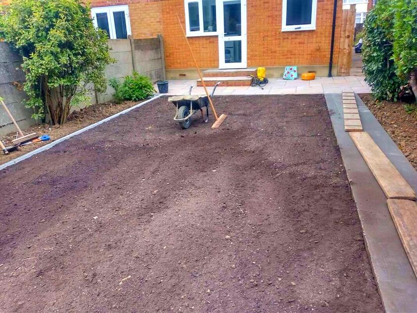 levelling soil level with edging
