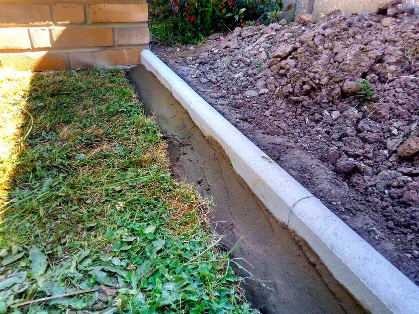 Garden concrete path edging