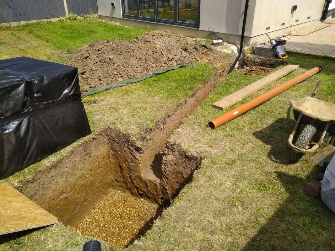 Drainage soakaway excavation