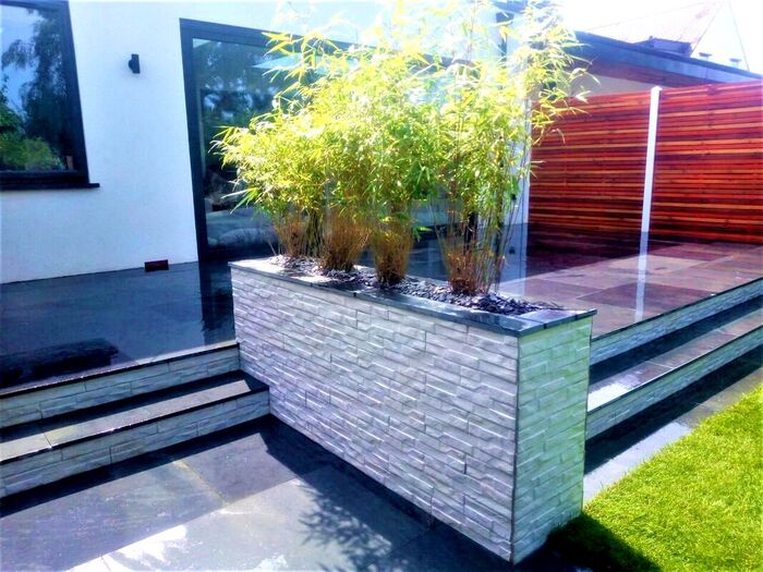 raised bed with bamboo