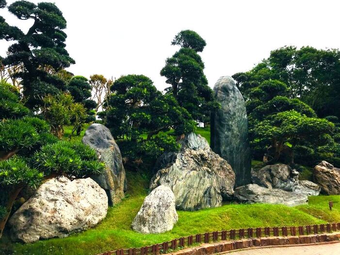 Japanese garden rocks boulders