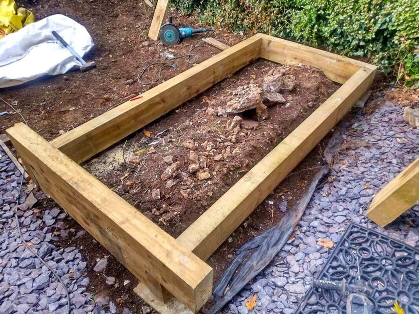 Building a raised alpine bed with sleepers