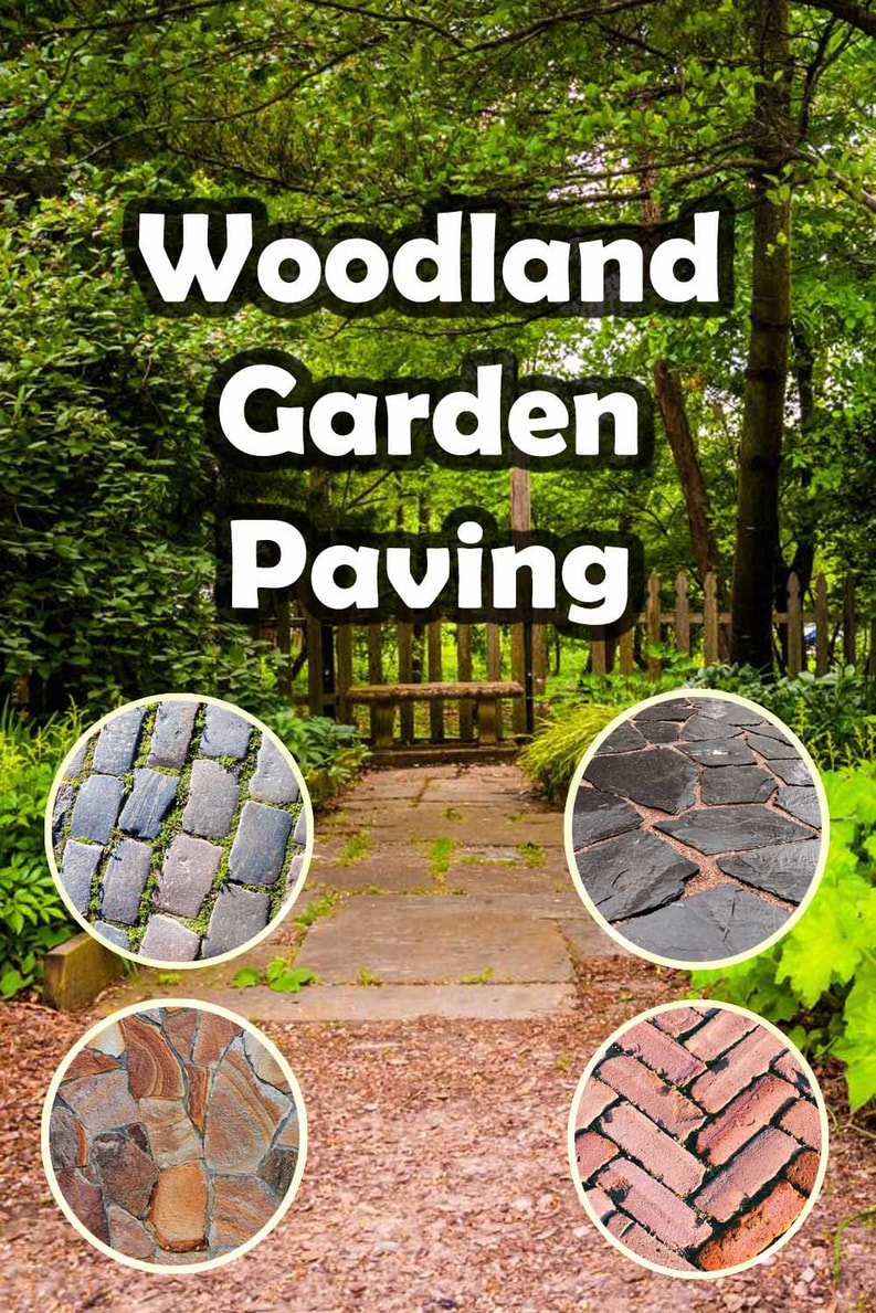Woodland garden paving