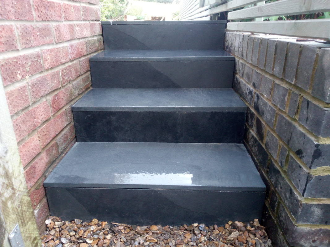 Slate garden steps